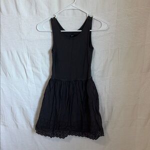 GAP Charcoal Sleeveless Dress with Eyelet Hem